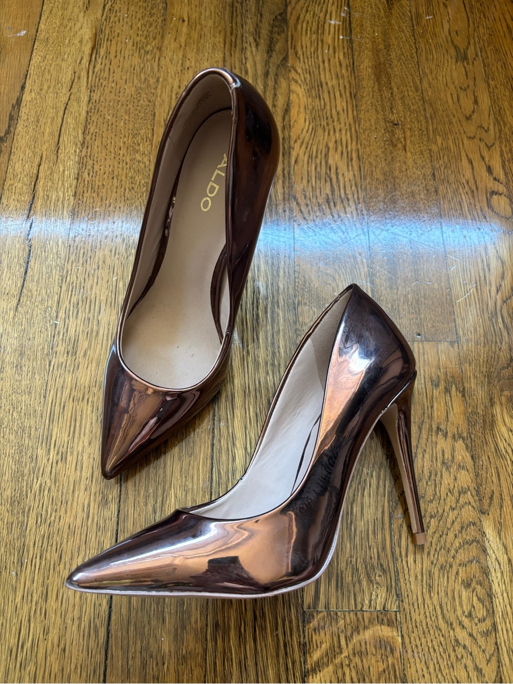 Aldo Copper Metallic Heels